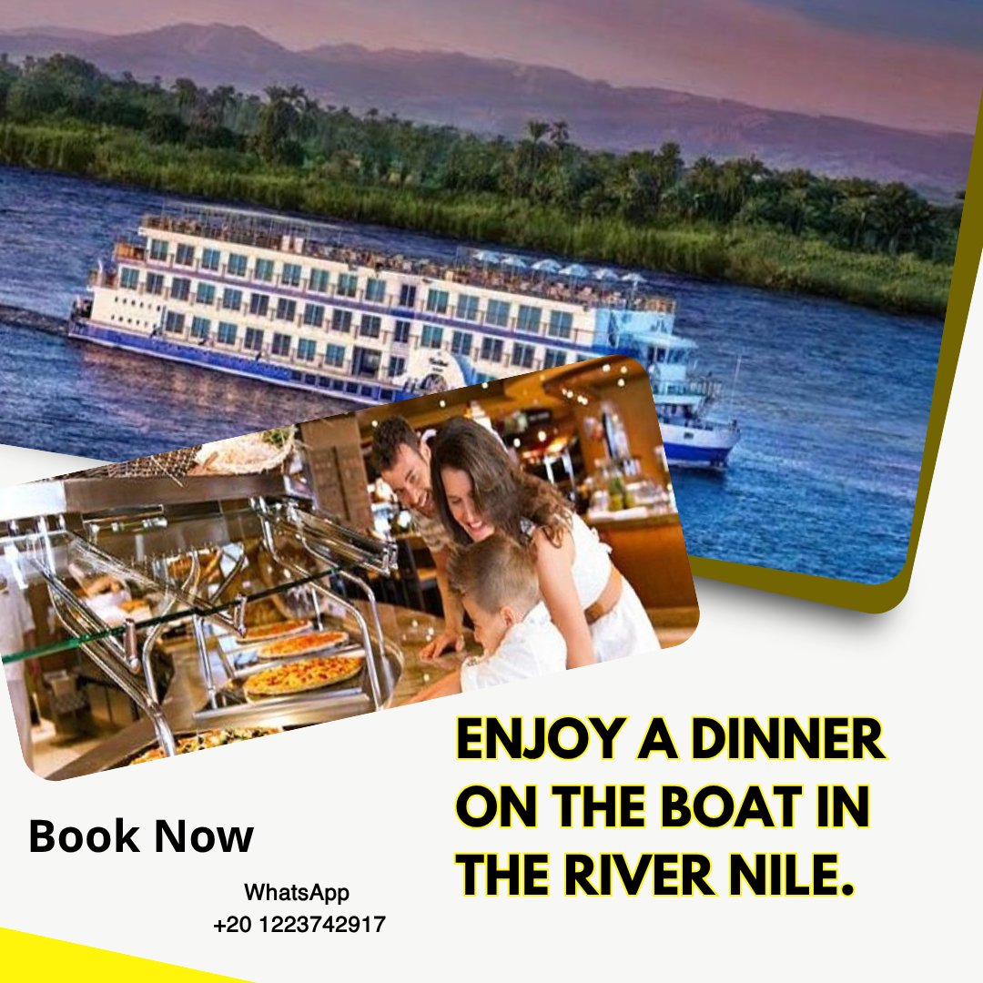 Traegy314268's tweet photo. Egypt is distinguished by the beauty of the Nile and its cultural places.
Through dinner dinner on a boat, you can enjoy the wonderful Nile 
Email :- info@traegy.com 📧📩

✅To book our trip and get more details, contact us on WhatsApp 📱(+20 1223742917) https://t.co/MrwuUNj1r1