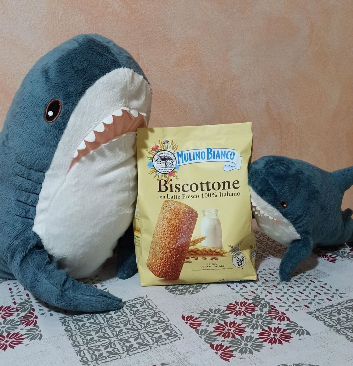 GiraffaV's tweet image. Lasagna, look here!
I stole the package of cookies from the pantry!
Let’s eat them all before the human discover us!

#IKEAのサメ #ikeashark #stuffedtoy #blåhaj #brioches #italy #peluches #stuffedanimals #blahaj #homesweethome #lasagna #cookies #eat #food #biscuits #autumn