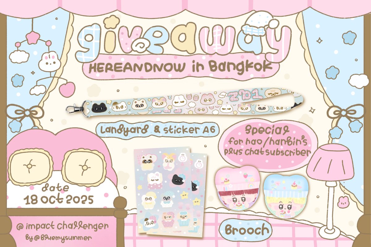 𓆩♡⃟𓆪

⊹.˚ pls kindly rt ♡ᵎᵎ

⠀:¨ ·.· ¨:⠀
⠀ `· . ୨୧ giveaway for #ZB1HEREandNOWinBKK 

𓍲 lanyard / sticker A6
𓍲 brooch for special

𓏵 18 oct 2025
𓏵 impact challenger

𓂃  rt &amp; show this tweet

#ZEROBASEONEINBKK 
#2025_ZEROBASEONE_WORLDTOUR_HEREANDNOW_IN_BANGKOK