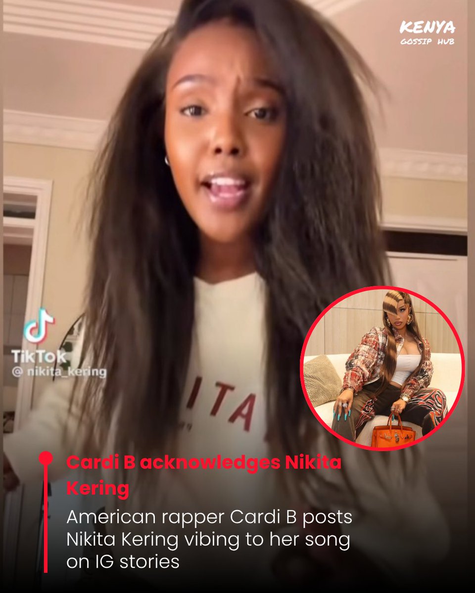 kenyasgossips's tweet photo. American rapper Cardi B posts Kenyan sensation Nikita Kering vibing to her song on her instagram stories https://t.co/R2Npa1RQdR