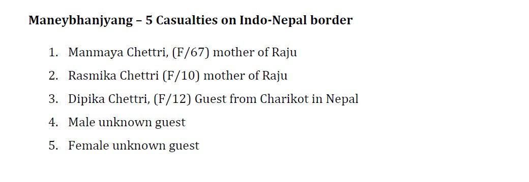#NorthBengalUpdate
Casualties so Far