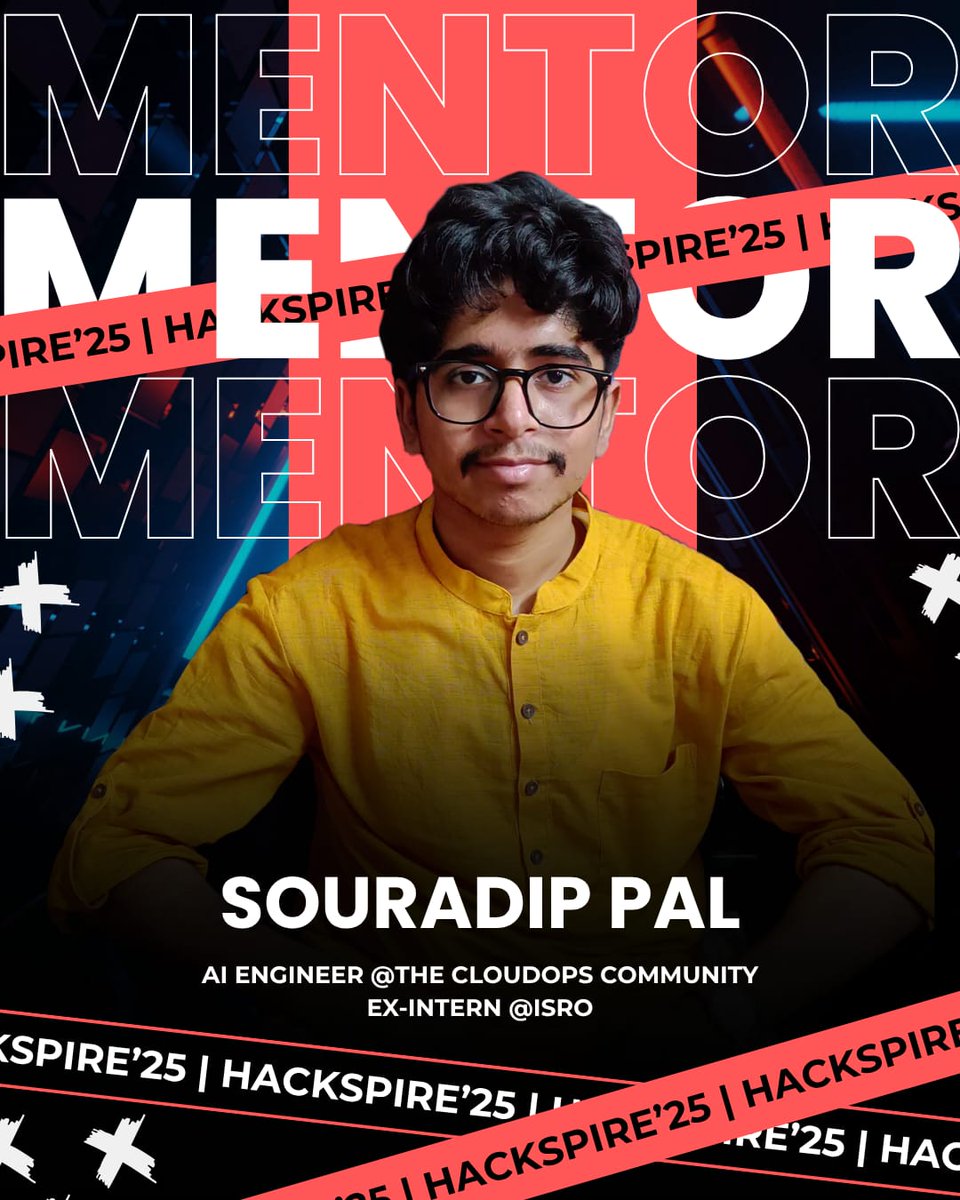 acmfiem's tweet image. What are we without our mentors~ 💫
Luckily, the FIEM ACM Students’ Chapter never has to ask! Our Mentors’ Desk just got brighter — Mr. Souradip Pal joins HackSpire’25 as a Mentor! 🚀
Welcome aboard, sir — here’s to an inspiring journey ahead! ✨
#FIEMACM
 #HackSpire2025