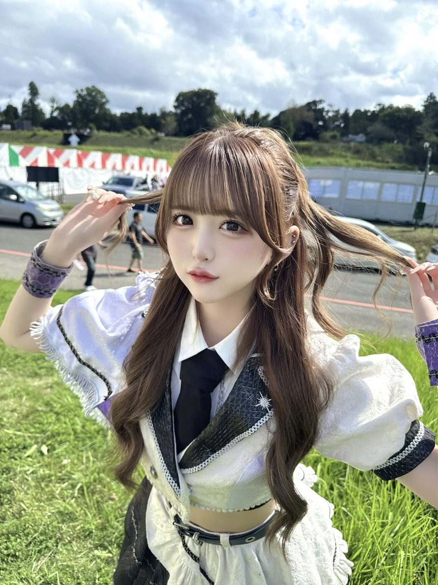 ハーフアップ✌🏻💜似合う？