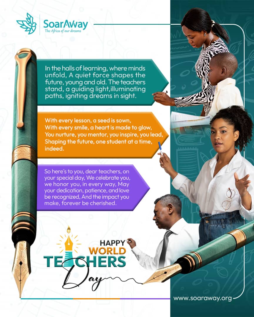 You nurture, you mentor, you inspire, you lead, Shaping the future, one student at a time. Your patience, passion, and commitment to shaping young minds are truly appreciated. You make a difference, and we're grateful for your hard work and dedication. Happy World Teachers Day!