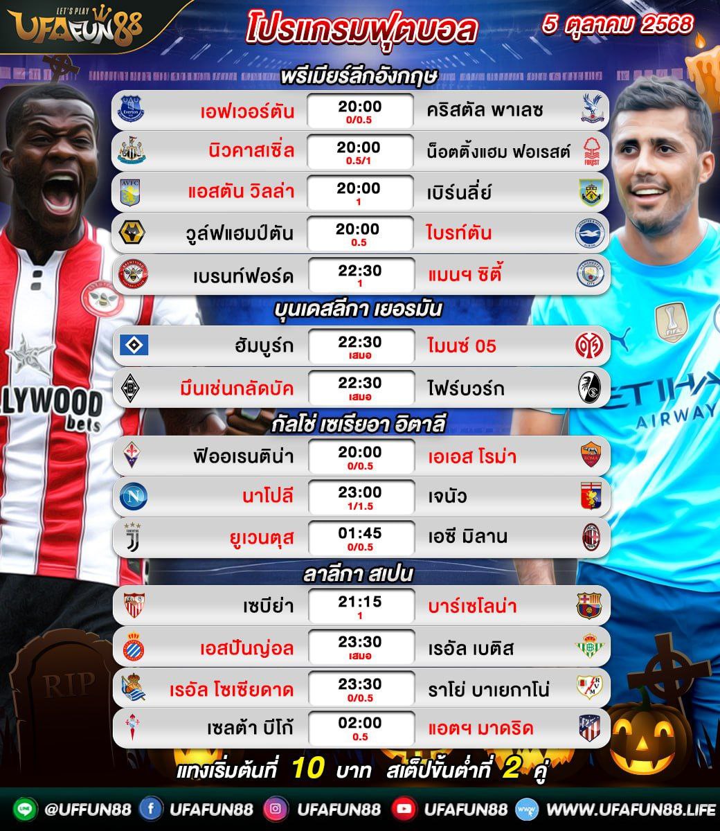 yaya_tai's tweet photo. ⚽️อัฟเดn โปsllกรมฟุตUอล⚽️       
🗓 วัuที่ 5  ตุลาคม   2568
🏟✅ Uริการ 24 ชม. LINE ADD : @uffun88
(มี@ก่อuคะ)

#UFAFUN88
#โปรแกรมฟุตบอล #ฟุตบอลวันนี้ https://t.co/xqpVv6k09V