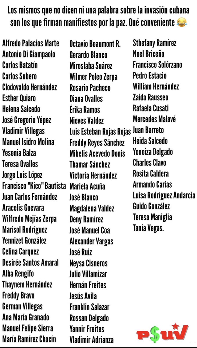 Una de las tantas nóminas del cartel de los soles, prohibido olvidar