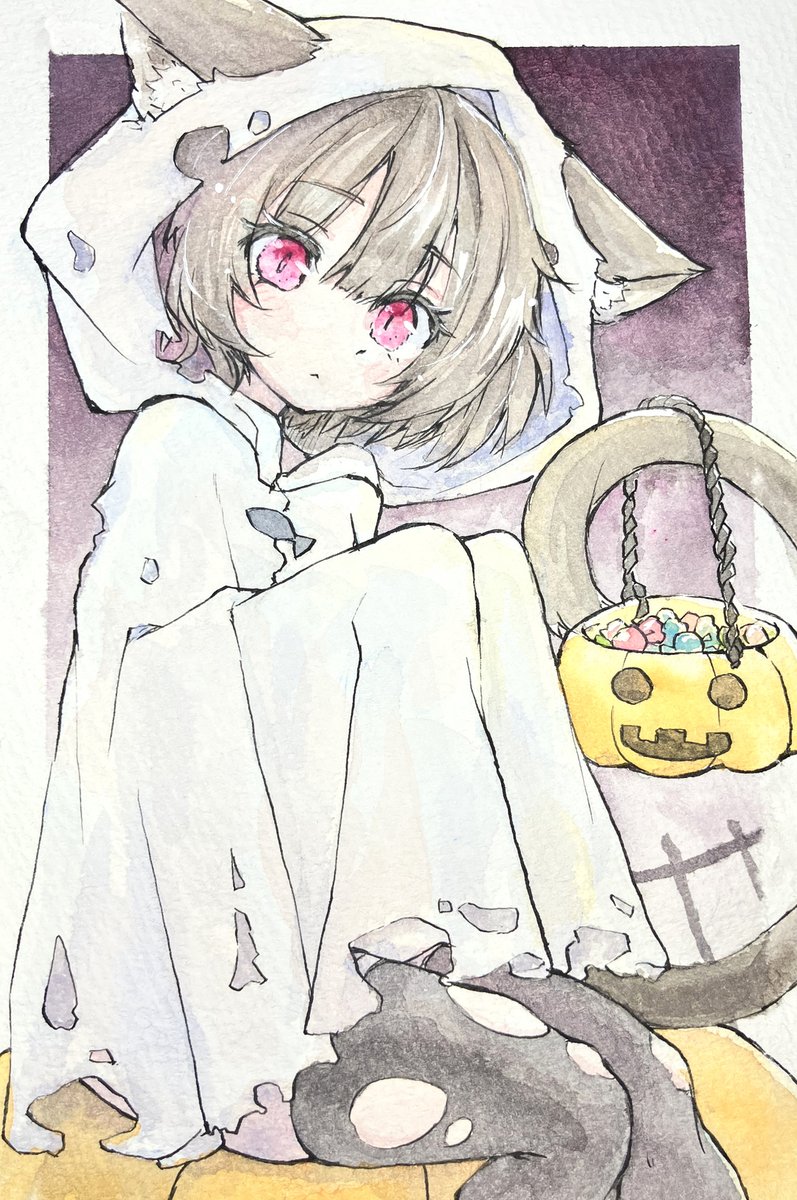 BsmRudolph's tweet photo. #アニマルハロウィンパレード #アナログ ねこおばけOC https://t.co/2tMqcP1oVR https://t.co/iOiKPiux8L
