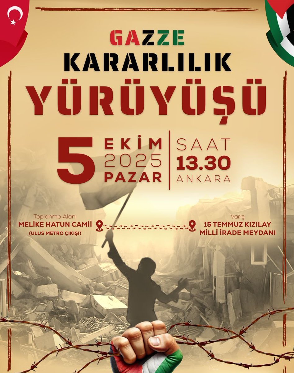 EnserMurat's tweet photo. Bu gün #pazar ne yapalım diye düşünme al eline bayrağını 15 Temmuz Kızılay Milli İrade Meydanına gel safını belli olsun #FilistineDestek #SumudForGaza #SumudFilosu https://t.co/gj6V0FEeYP