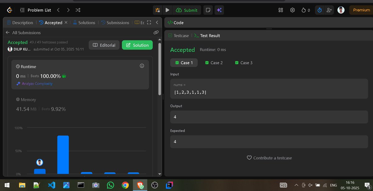 DilipKumar2410's tweet image. Solved today in Java: Number of Good Pairs
Every day, one step closer to sharper logic and cleaner solutions.
#Java #Coding #LogicBuilding