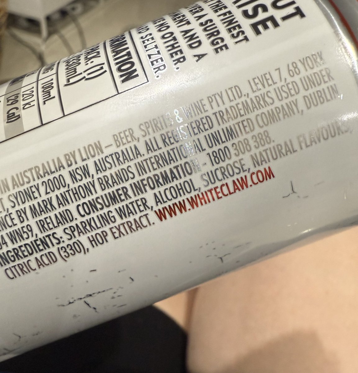 Since when has <a href="/whiteclawau/">White Claw Australia</a> started adding sucrose to their drinks? I got a big pack cuz I like that it’s one of the few non sweet drinks out there 😢 I cry and my mouth cry