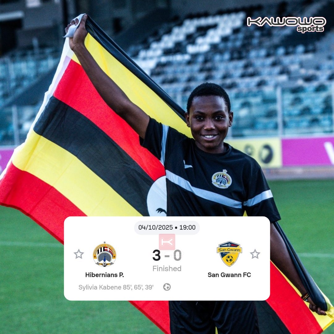 KawowoFootball's tweet image. Uganda's teenage sensation Sylivia Kabene netted a hat-trick for Hibernians Women FC in their 3-0 victory over San Gwann FC in the Malta Women’s League at Charles Abela Stadium on Saturday. ⚽🇺🇬🔥

#KawowoUpdates