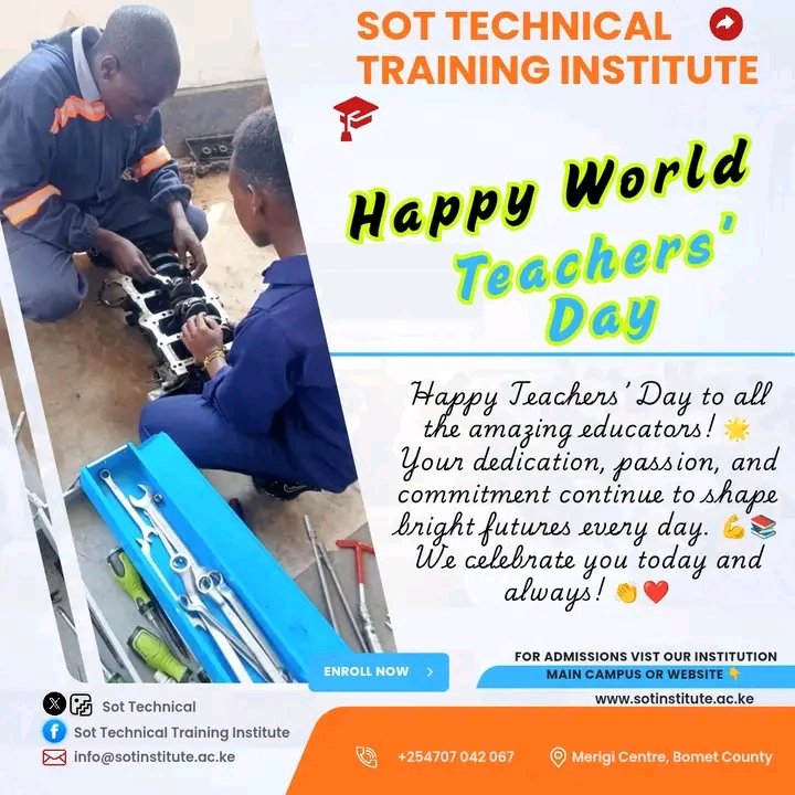 Sot_technical's tweet photo. Happy World Teachersβ Day to all the amazing educators! π
Your dedication, passion, and commitment continue to shape bright futures every day. πͺπ
We celebrate you today and always!
#Sottti https://t.co/rW1s9fEWsU