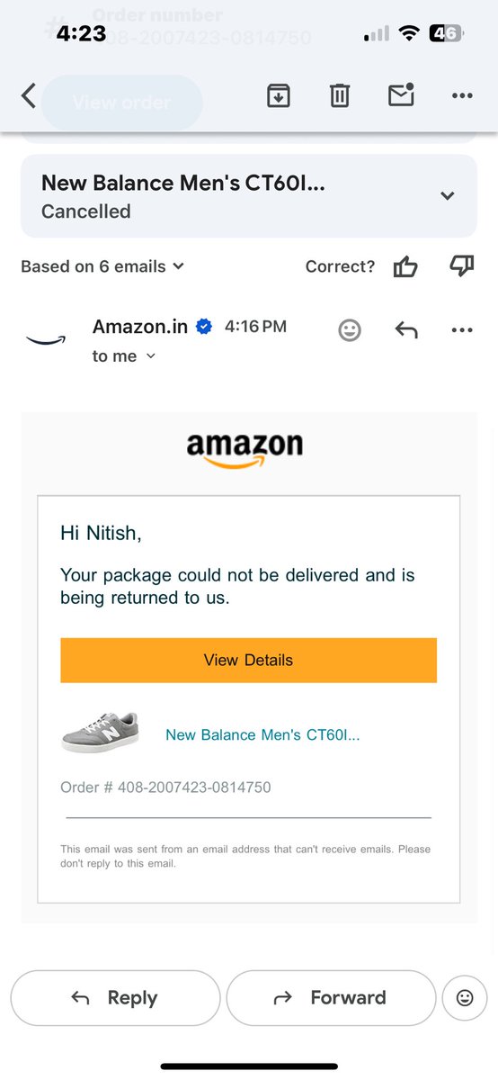 NitishKishor1's tweet photo. @AmazonHelp @amazon @amazonIN Poor supply chain management. @amazonIN  you are not able to deliver a package wasted my time talked to your customer care executives multiple times over call but the super efficient team so inefficient that they can’t help me get my product on time. @AmazonHelp https://t.co/Ua015MSAQV