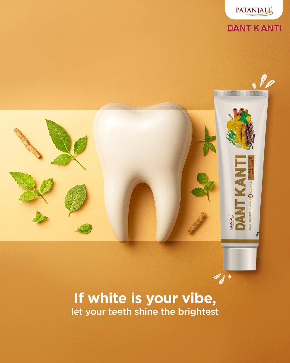NirmalKumarKes3's tweet photo. Ayurveda’s gift to your smile. Get back to basics with the natural, trusted care of Patanjali Dant Kanti.
Product- https://t.co/R8LZuF1slv
#Patanjali #DantKanti #AyurvedicCare #TrustedFormula #BackToNature @SwamiNaraddev @Advocate_ajay7 @Santosh00455545 https://t.co/XXylqF2TaN