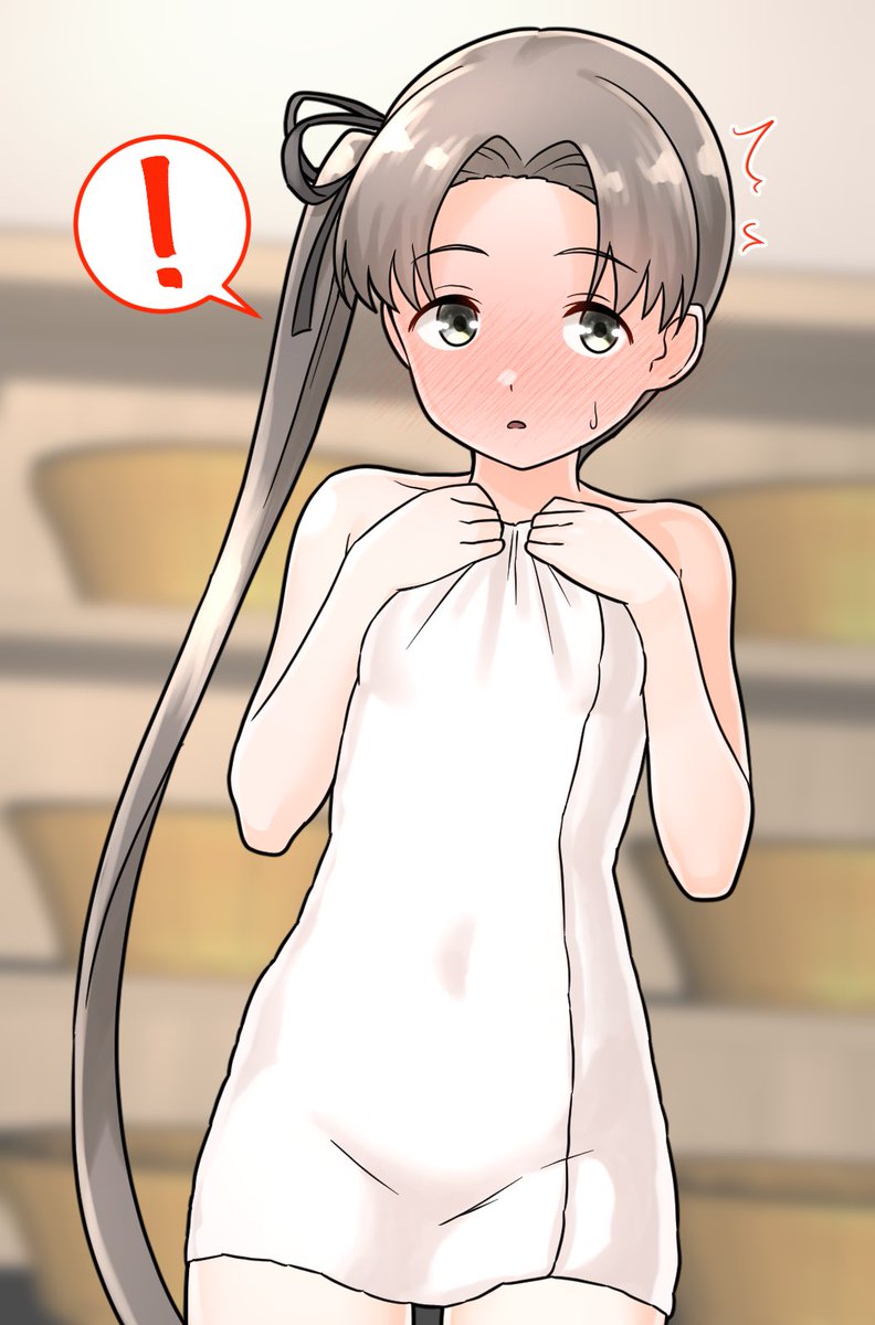 #綾波進水日　#艦これ
綾波進水日なのでバスタオル姿な綾波ちゃん再掲です(◜ᴗ◝ )