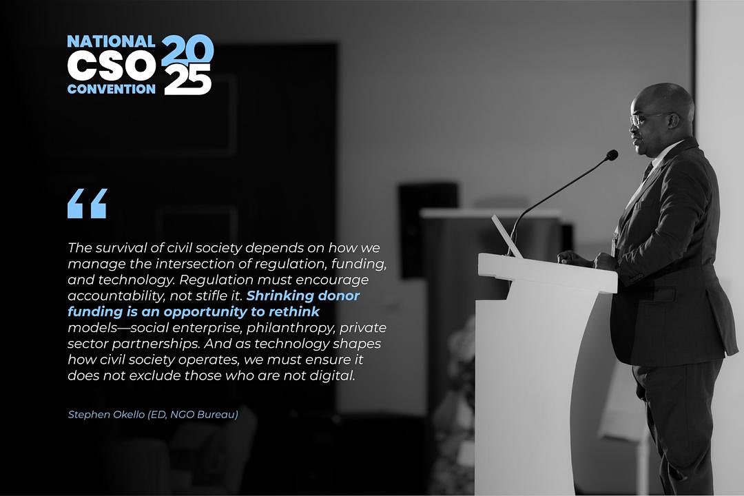 Stephen Okello (ED, NGO Bureau) at the #CSOConventionUG2025 reminded us that regulation should enable accountability, not limit it.