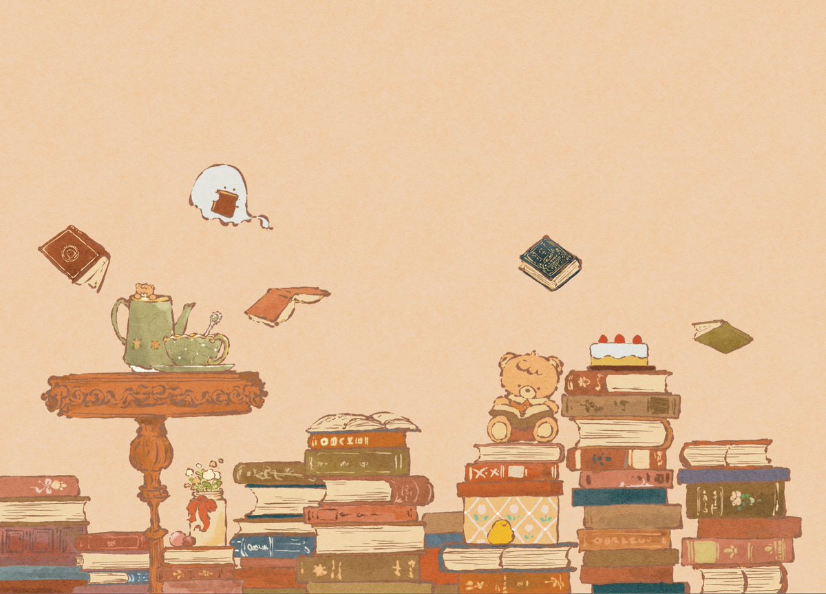 komaoki_illust's tweet image. 「本が好き」
#つくしのブックカバー展 
大阪にて展示、販売が始まります📙