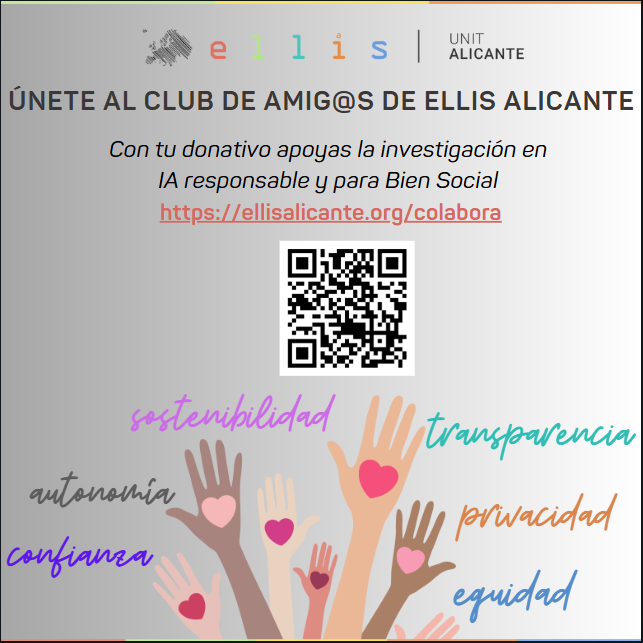 nuriaoliver's tweet image. La filantropía a la ciencia es un pilar fundamental, especialmente para apoyar el trabajo de fundaciones independientes como @ELLIS_Alicante. Nos ayudas? 
#AI4SocialGood #AI4Humanity 
ellisalicante.org/colabora