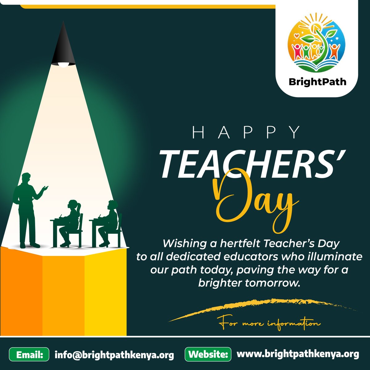 BrightPath_Ke's tweet photo. 📚✨ Happy #TeachersDay!
To every educator who lights the way for others — we see you, we celebrate you, and we thank you. 💛
Your lessons shape generations. Your impact lasts forever.
Tag a teacher who made a difference in your life! 👇
#BrightPathKenya #EducationMatters https://t.co/7FerM9a7sS