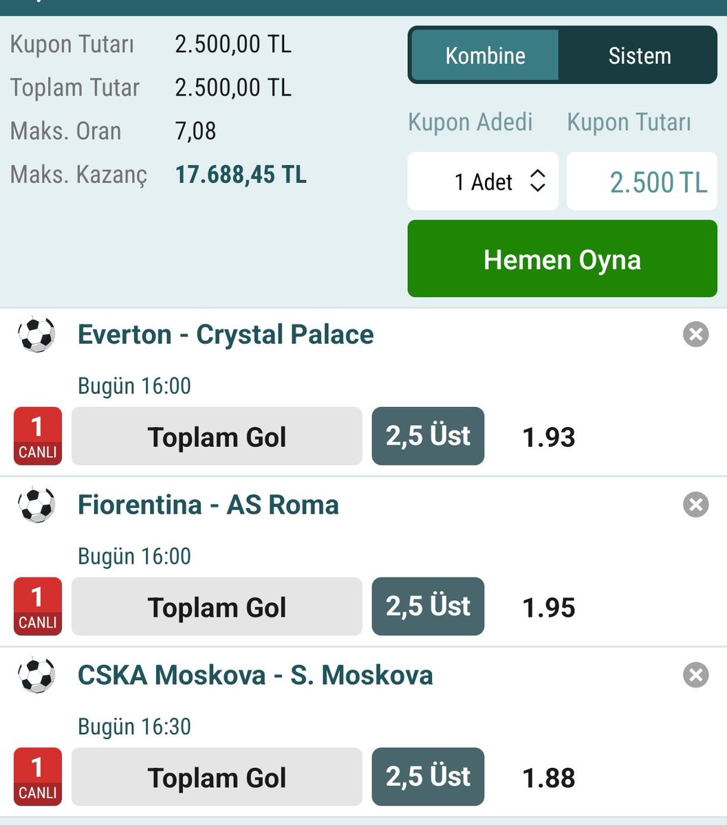 JustWatchXo's tweet image. Ufaktan deneyelim 👑
#iddaa
#bahis
#oran