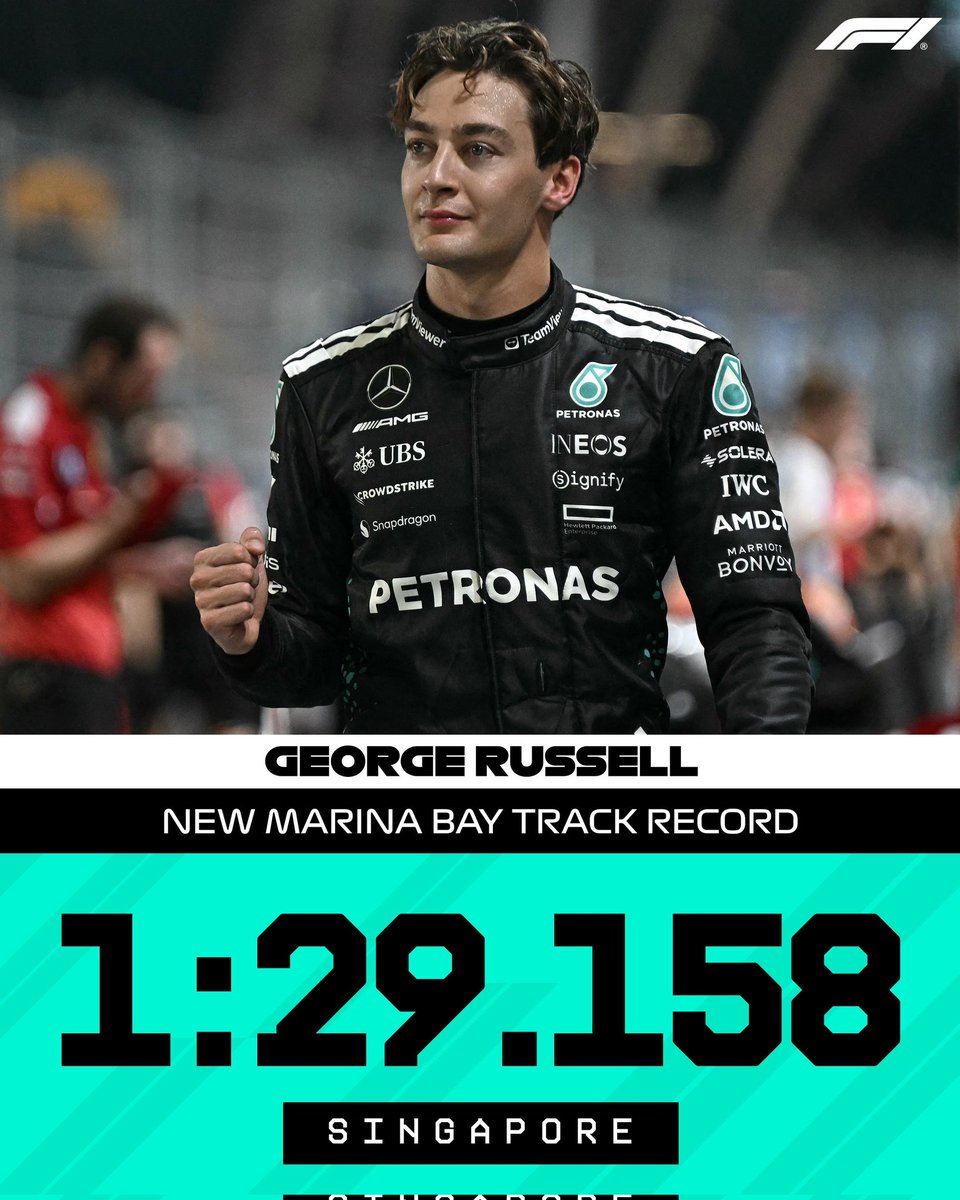 George Russel is on Pole ahead of the Singapore Grand Prix as he set a new Singapore track record.

<a href="/MercedesAMGF1/">Mercedes-AMG PETRONAS F1 Team</a>