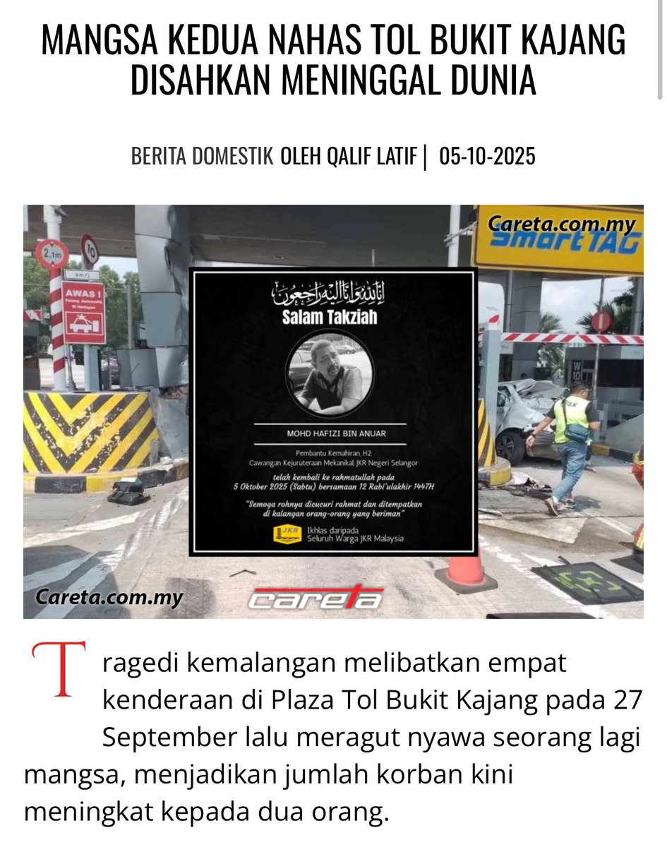 Seorang lagi mangsa meninggal dunia.
انا لله وانا اليه راجعون