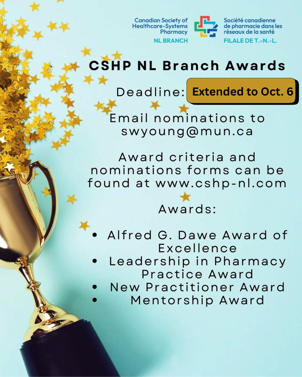 CSHPNLBranch's tweet image. Deadline is tomorrow!! Take some time to nominate a deserving colleague today.
