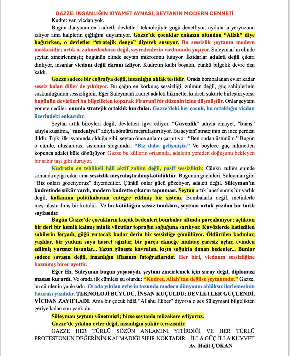 AvHalitCokan's tweet image. GAZZE İNSANLIĞIN KIYAMET AYNASI-ŞEYTANIN MODERN CENNETİ...