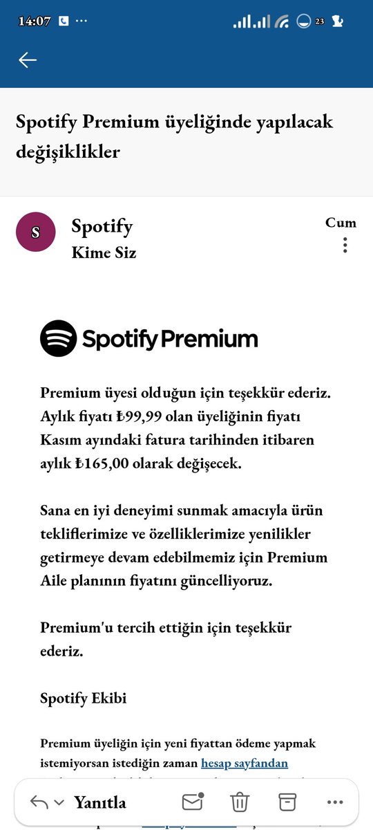 Spotify da yıllık enflasyon %65 demek ki🤔 <a href="/ProfDemirtas/">Özgür Demirtaş</a> <a href="/MertBasaran_inv/">Mert Başaran</a>