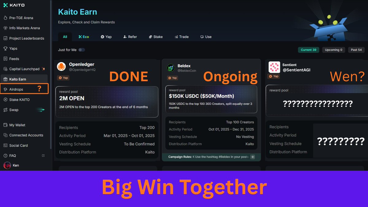 kendeath95's tweet image. Waiting for a new Airdrop for Yappers!

Always keeping an eye on the Airdrop tab on @KaitoAI - Wen?

Keep yapping about: @OpenledgerHQ , @SentientAGI , &amp;amp; @BeldexCoin .

#OpenLedger ( $OPEN )- Ignite the decentralized AI revolution, where data transforms into a living asset and