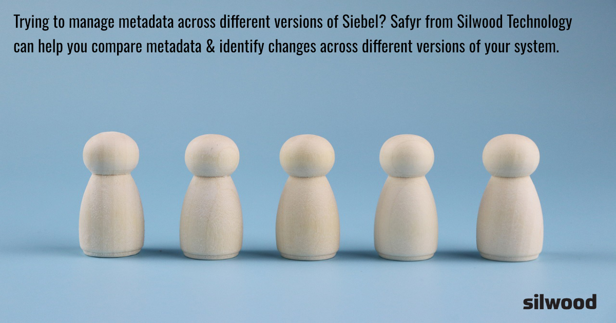 Silwood_Safyr's tweet image. Trying to manage #metadata across different versions of #Siebel? Safyr from Silwood Technology can help you compare metadata & identify changes across different versions of your system. #versioncontrol ow.ly/j80h50WI8MY