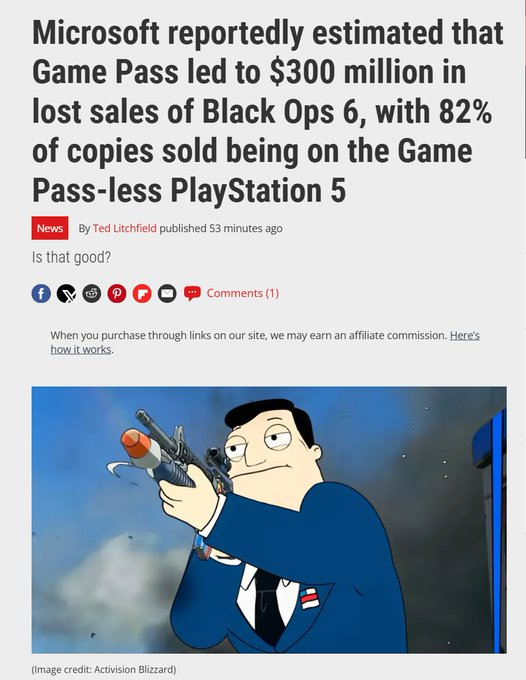 Interessante, aparentemente colocar cod no GP fez a MS perder 300 milhões em vendas 🤔
