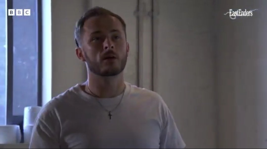 Has he joined the god-squad or is the little shit pretending to be happy clappy with that necklace... #Eastenders