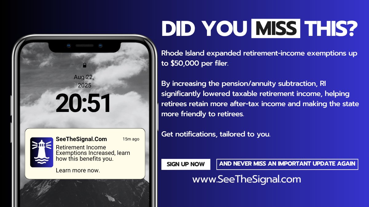 AmericaNotified's tweet image. Retirees, things just changed. Did you see this update? (we did).

Don't miss out - get personalized alerts of changes that impact your finances, only at SeeTheSignal.com

#retirement #getnotified #usa
