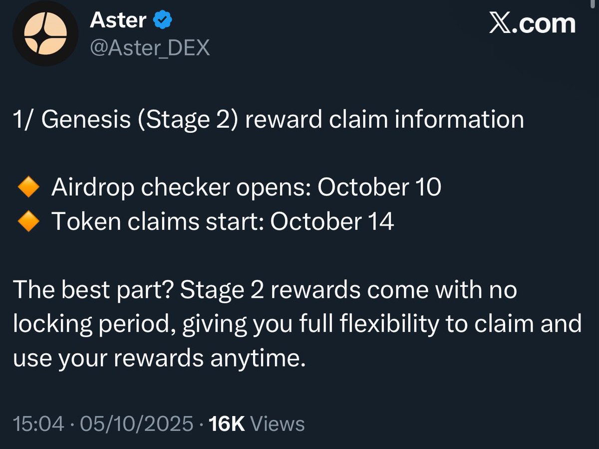 $ASTER will unlock 4% with no vesting

Time to go shake the jeets out before the real pump

Accumulating on every dips

$10 programmed after that