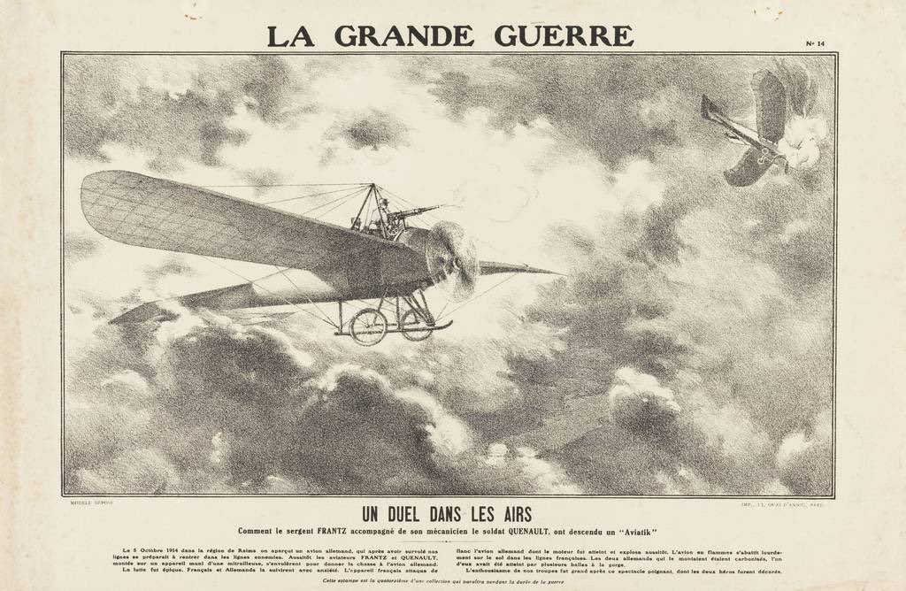 HistoryMattersX's tweet photo. 🇲🇫 Monday #5October 1914, during World War I:
French Pilot Sgt. Joseph Frantz and his mechanic-gunner Louis Quénault, shot down a German biplane near Reims, France.
This was considered the first official victory in aerial combat.
#AerialCombat #Airforce #Firsttime #Pilot #WWI https://t.co/jaX48u1JDM