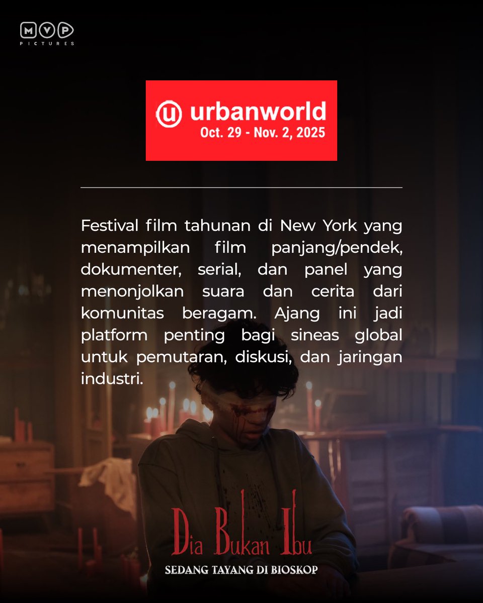 Apakah kamu siap merasakan teror yang sesungguhnya?

Film Dia Bukan Ibu terpilih secara resmi di dua festival film horor bergengsi, Telluride Horror Show dan Urbanworld Film Festival.

Jangan lewatkan Dia Bukan Ibu, segera tonton di bioskop terdekat!

#DiaBukanlbu