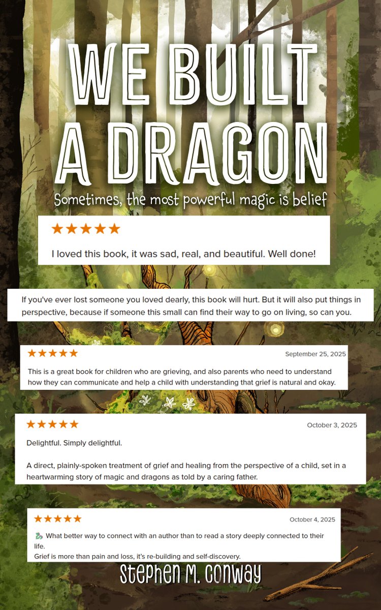 I thought I'd share some snippets of the reviews people have been leaving for We Built a Dragon.

I'm moved to tears that people love it and get it. If I never finish another book I will die a happy man.