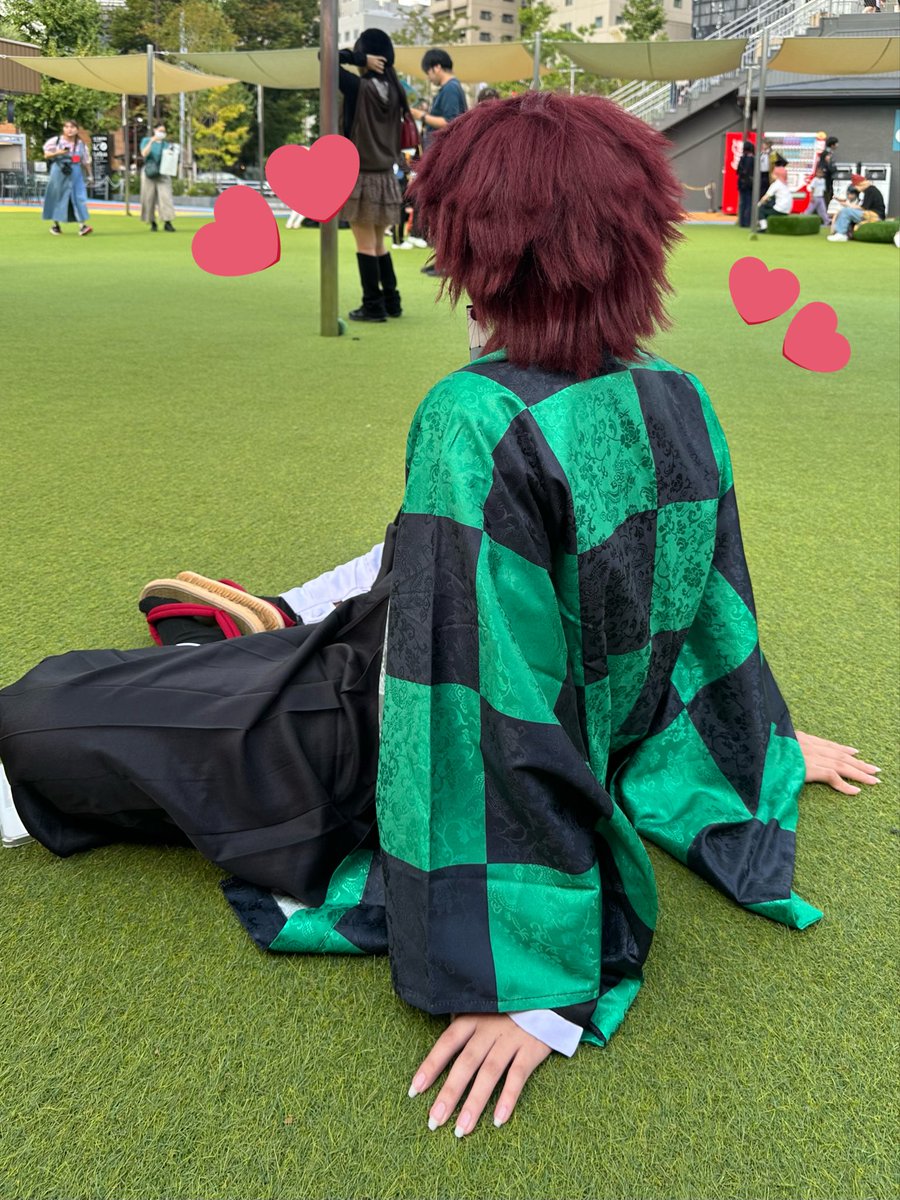 とっくに離脱したァァ！隣にイケメン炭治郎連れて5年ぶり遊園地楽しんだ❣️楽しかったなーーん🥰無一郎は借り物なのでもうやらないかも☺️☺️☺️ #コスフェスTDC