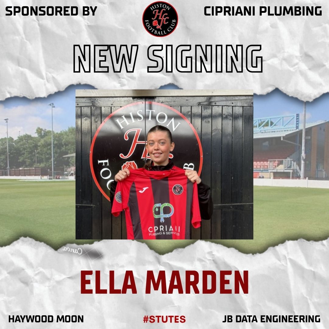 🚨 New Signing!
Welcome Ella Marden, joining on dual registration from Cambridge United.
A talented left-sided attacker with strong Tier 4 experience — ready to make an impact! 💪⚽
#WelcomeElla #NewSigning #WeAreHiston