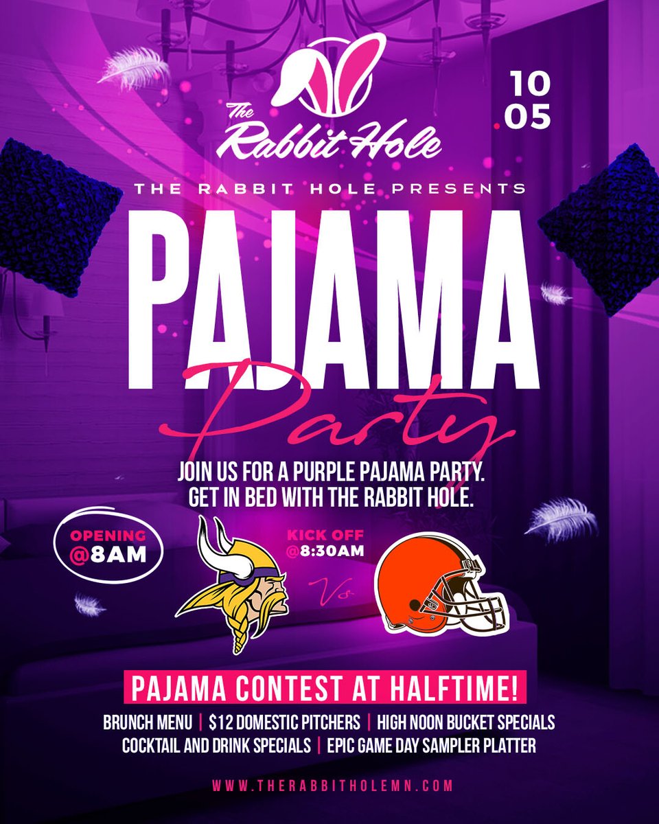 Rise and Shine Vikings Fans! No need to make breakfast, we are serving our full brunch menu starting at 8am! SKOL!