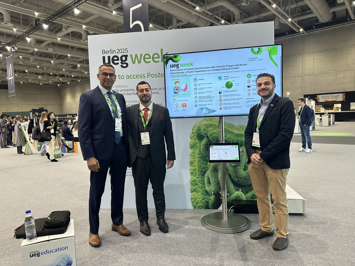 baraaabuzinadah's tweet photo. Honored to present our research at #UEGBerlin. Proud of our team's hard work and grateful for the chance to learn from the best in #Gastroenterology.

None of this would have been possible without the brilliant mentorship of @ealjahdli and my colleague, @Hamza_Bali https://t.co/yptxaPNt17