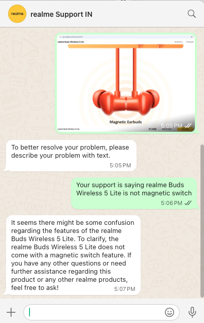 indianets's tweet photo. WTAF @realmeIndia ?? On your product page you write prominently it's a "Magnetic Earbuds" and then after it gets delivered I found out it's not a magnetic switch. Every neckband I used Wireless 3 ANC, 5 ANC, 3 Neo (predecessor of this) had magnetic switch. WHY?? https://t.co/fl1SgrG2u9