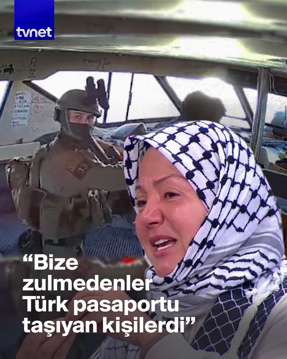 tvnet's tweet photo. “Yalvarıyorum bu çifte vatandaşları vatandaşlıktan çıkarın”

Ablukayı kırmak için yola çıkan Sumud Filosu’nda bulunan ve İsrail zulmüne maruz kalan aktivist İkbal Gürpınar kendilerini sorguya çeken askerlerin Türk pasaportuna sahip olduğunu söyledi

Gürpınar “Orada bize zulmeden askerlerin büyük çoğunluğunun Türk pasaportu taşıdığı görülüyordu. Bu yüzden maskelerini hiç çıkarmadılar. Yalvarıyorum Sayın Cumhurbaşkanımıza bu çifte vatandaşları, vatandaşlıktan çıkarın. Türkçeyi iyi konuşan İsrail polisleri vardı, Türkçe bilenler bizim yanımızdan hiç ayrılmıyorlardı. Bu teröristlerin hepsi profesyonelce eğitim almışlar. Türkiye'deki evlerinde silah depolamadıklarını bilmiyoruz” ifadelerini kullandı.