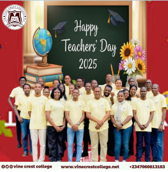 CrestVine's tweet photo. 📚🌟 Happy #TeachersDay2025! 🌟📚

At Vine Crest College, our motto says it all: We Teach, We Inspire, We Nurture.

Today we celebrate our amazing educators who teach with passion, inspire with vision &amp; nurture with love. 💡❤️

#VineCrestCollege https://t.co/s5OkQkA5RA