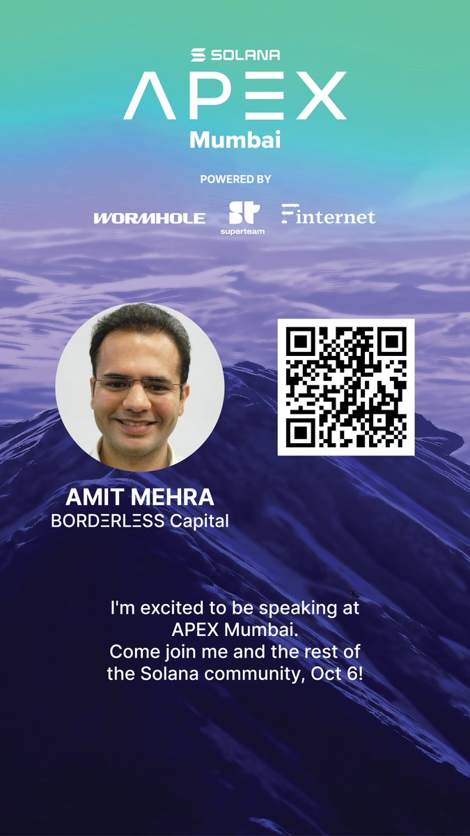 amitm_eth's tweet image. Excited to be speaking at @Solana APEX - Mumbai. Thanks @superteam @SuperteamIN for having me 🙏and kudos to putting up another great event 🚀

Topic: A VCs take on fundraising with a token
Location: Sofitel Mumbai
Date: Monday , October 6
Time: -15:20pm

Register:…