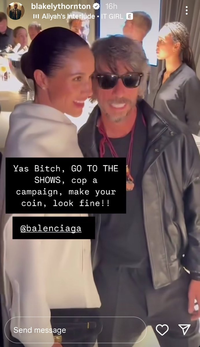 LagerthaH's tweet photo. #MeghanSussex
#ParisFashionWeek
#Balenciaga

Blakely Thornton has entered the chat. #RollCredits https://t.co/MAGNEItYFl