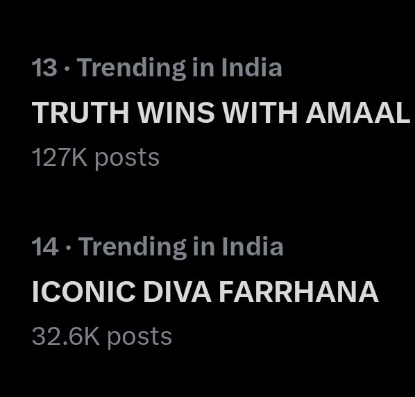 These Two Are Ruling #BiggBoss19 and trendlist too. 

TRUTH WINS WITH AMAAL
ICONIC DIVA FARRHANA