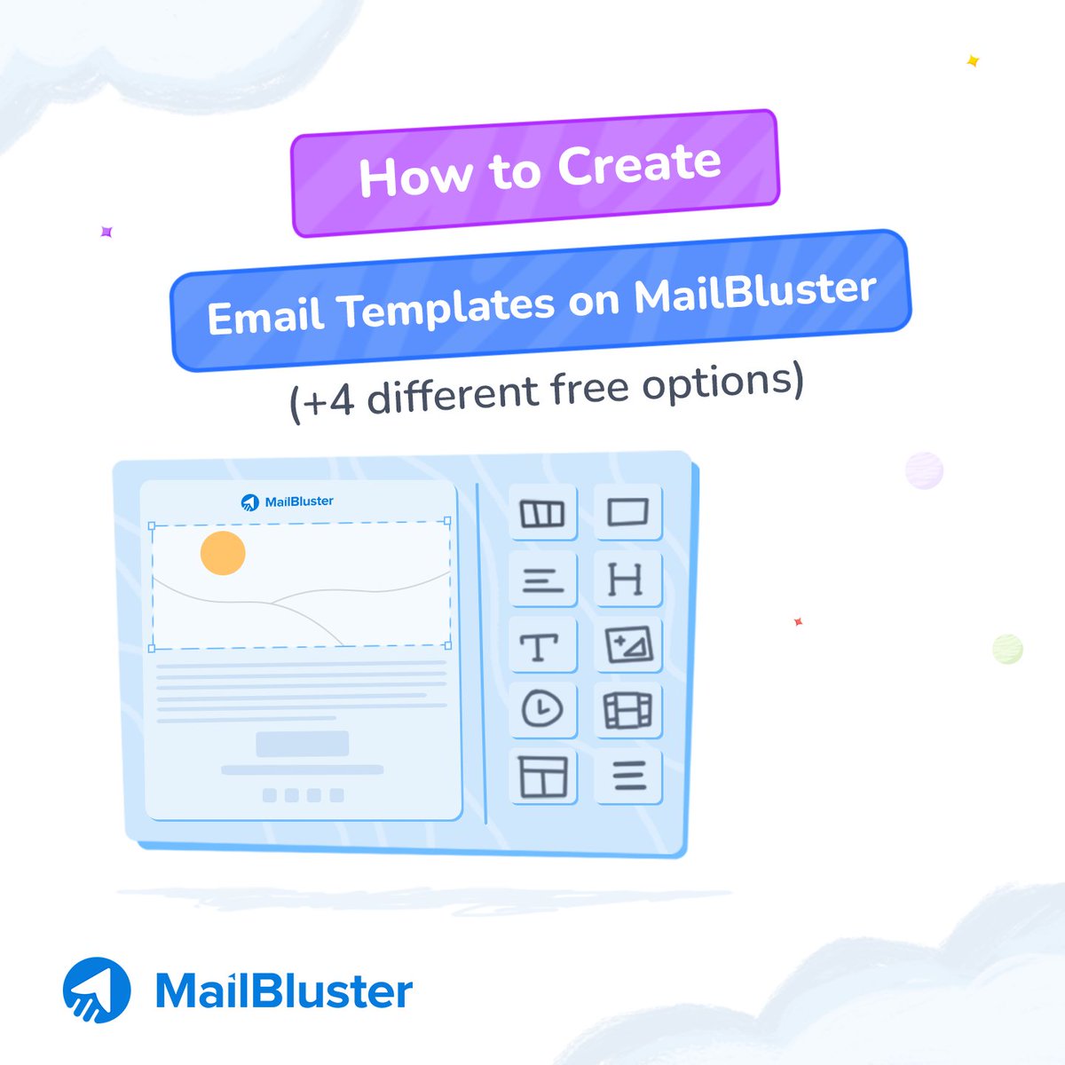 Creating an email template is super easy once you know the way. With 𝗠𝗮𝗶𝗹𝗕𝗹𝘂𝘀𝘁𝗲𝗿, you can design, personalize, and save templates that perfectly fit your brand and audience. 

𝗛𝗼𝘄? 👉 Let's get into this: cutt.ly/Wr0EXaT9
