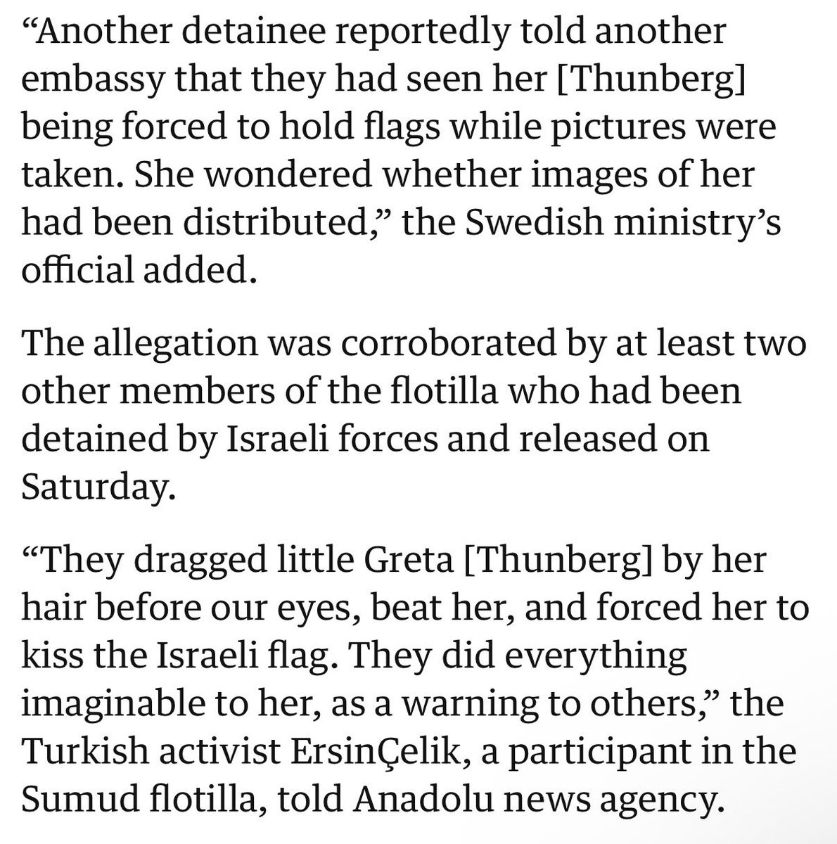 믿기지가 않아서 진짜인가 찾아봤는데 가디언지에도 실렸네 툰베리니까 (젊은 여성 사회 운동가이기 때문에) 저랬을 거라는 생각이 들어서 모욕적이기도 하고 툰베리 정도로 이목이 집중된 인사에게 저렇게 군다는 게 충격적이기도 함